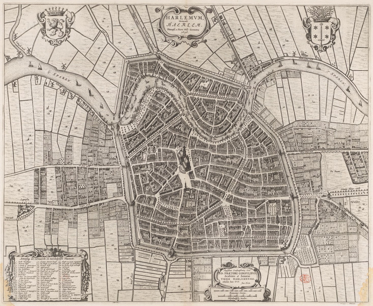 Plattegrond van Haarlem, Joan Bleau 1646 klein-min