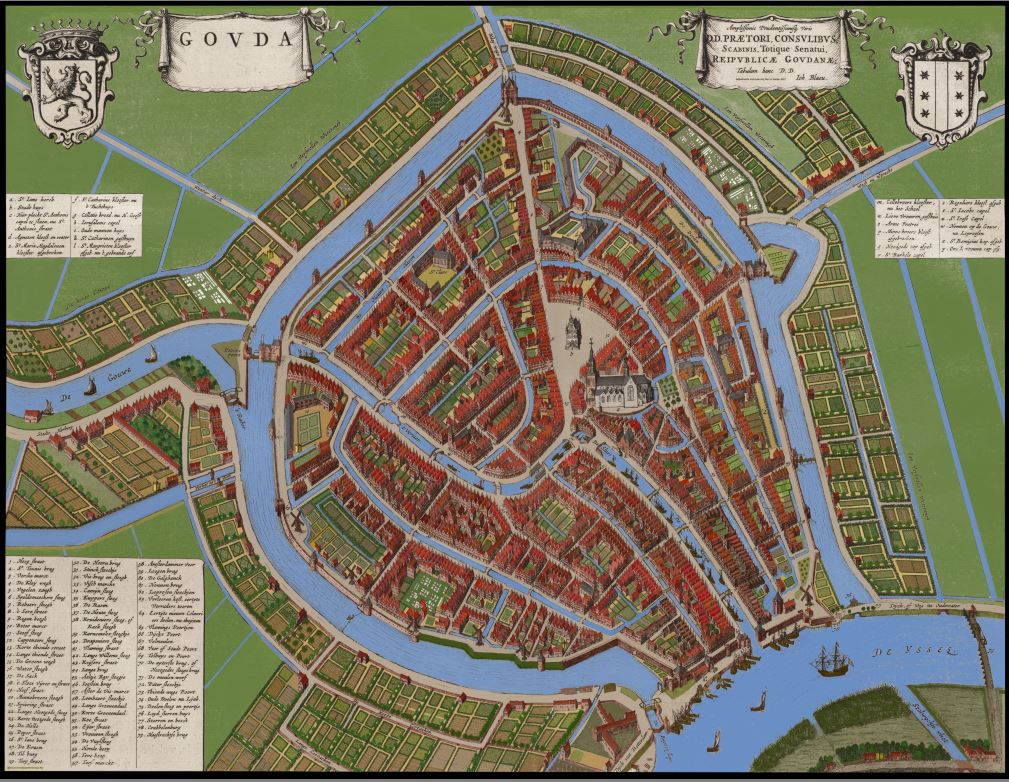 Knipsel Gouda, Ioan Blaeu full colour gekleurd DEFINITIEF