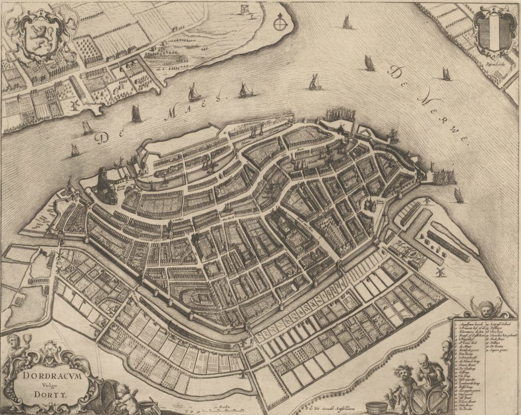 Knipsel Dordrecht 1698 niet gekleurd