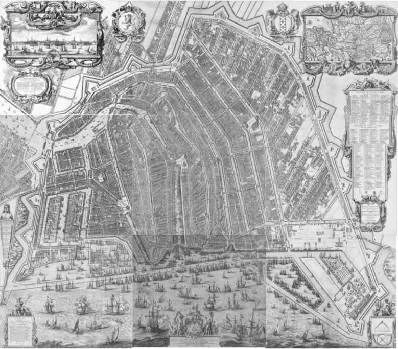 Knipsel Amsterdam 1625 compleet meer gelijke grijswaarden