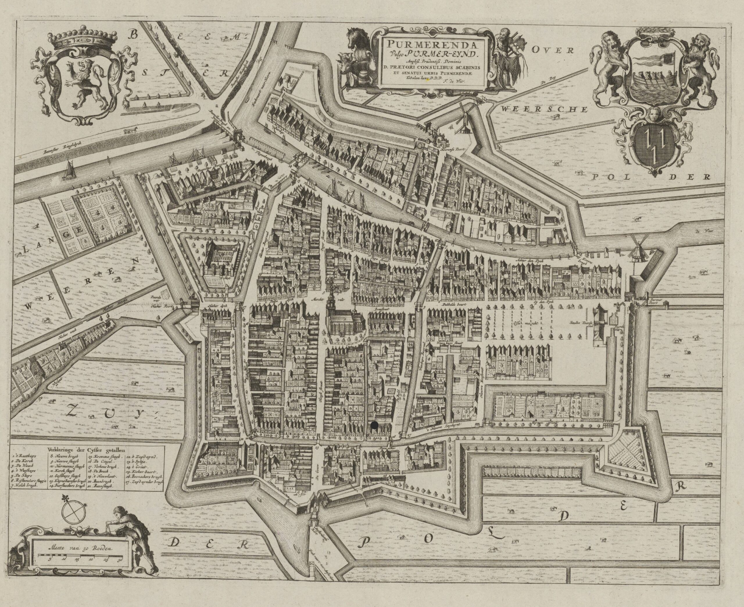 Purmerend 1698 Atlas de Witt basis